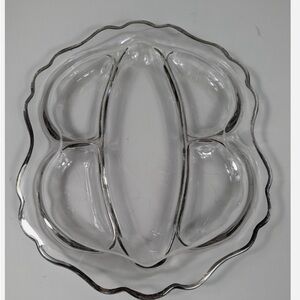 Clear Cambridge Glass Sectioned Relish Tray